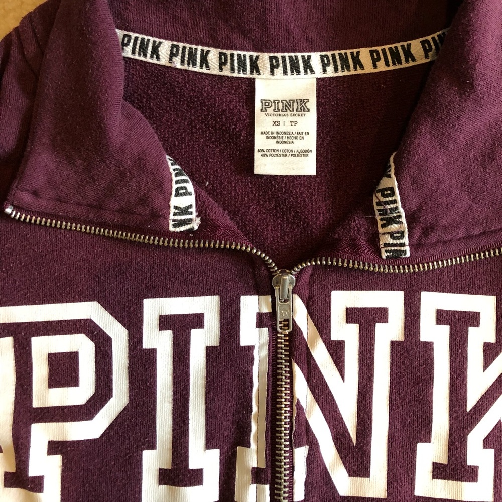PINK Maroon Quarter Zip Pullover OVERSIZED!!!